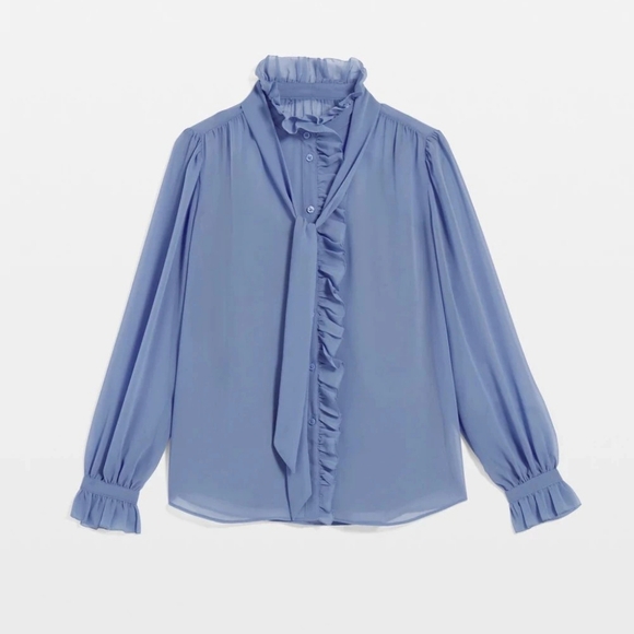 Periwinkle Ruffle Blouse - Picture 5 of 8